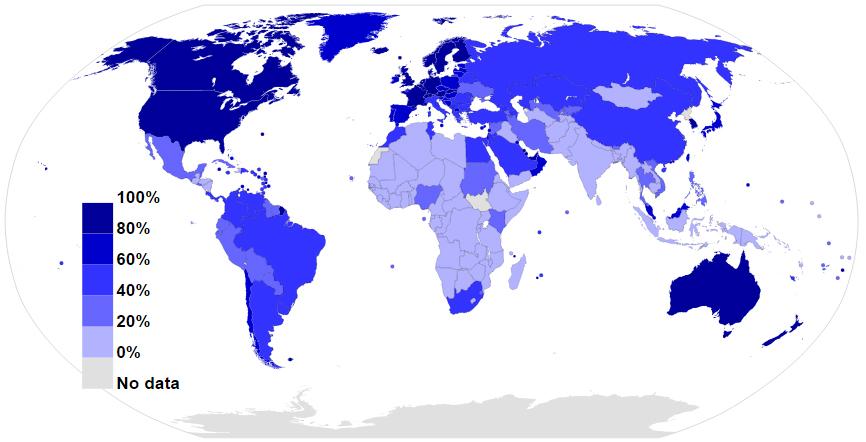 インターネット普及率（国別ユーザー数）