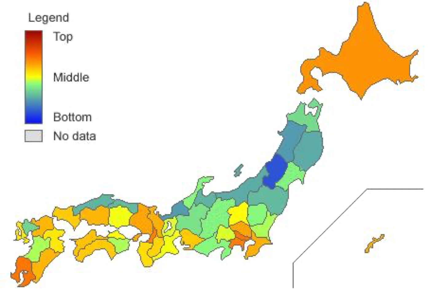 日本の地域ごとの核家族の状況
