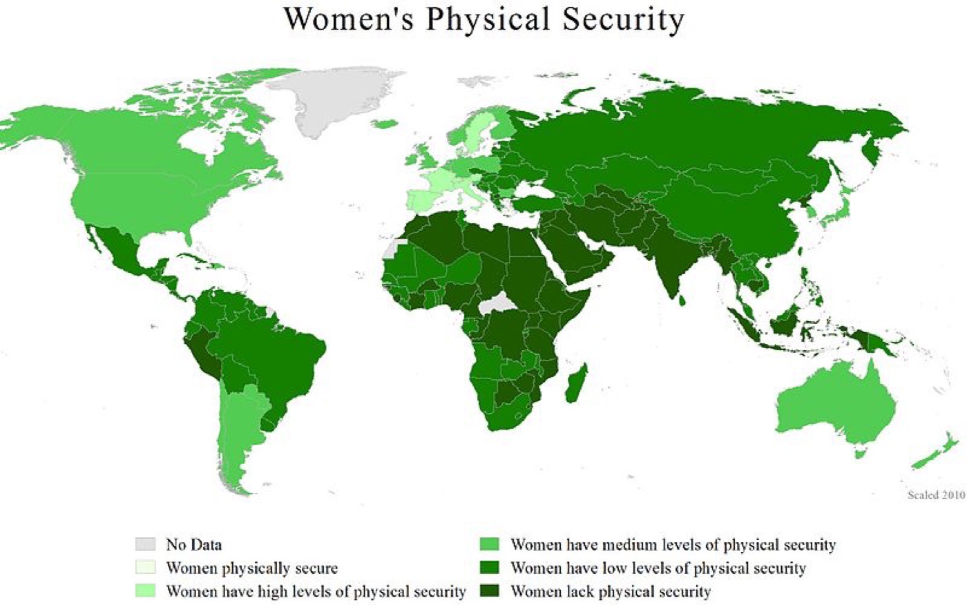 各国の女性がどれぐらい守られているかを示した図