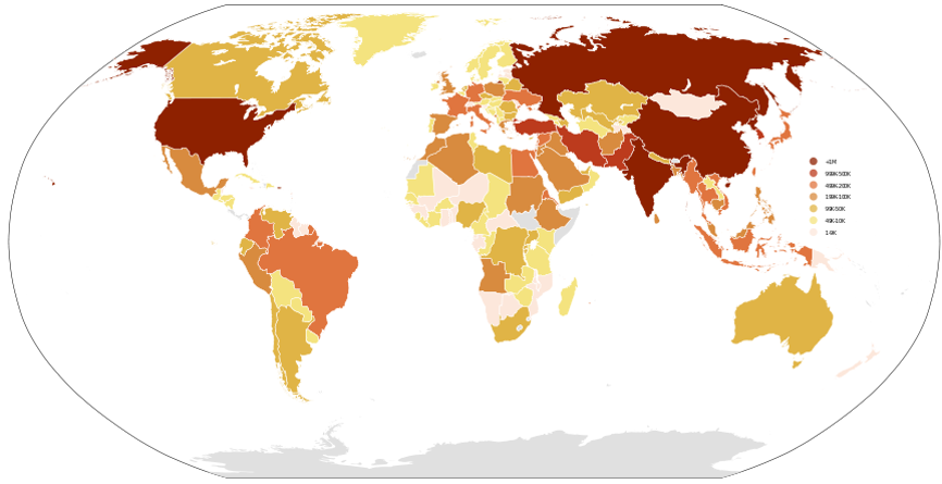 軍事要員の国別ランキング